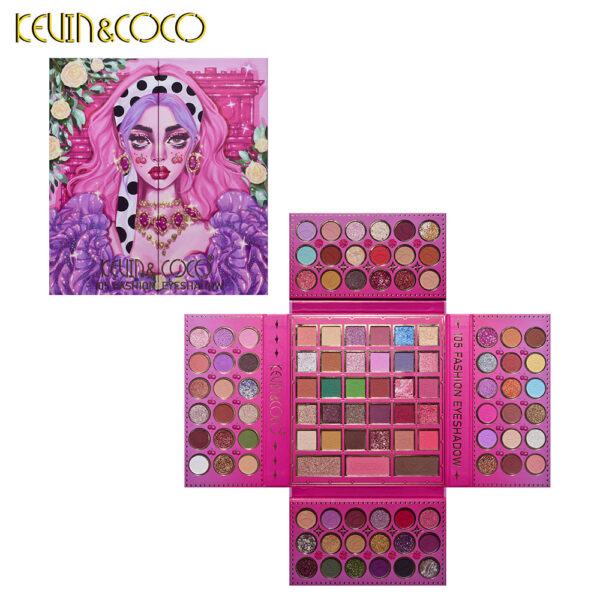 KEVIN&COCO 105-color eyeshadow palette, four-layer folding - Image 9